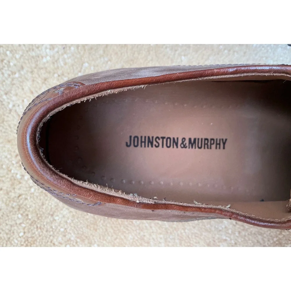 Johnston & Murphy Mens Saddle Classic‎ Brown Suede Leather Oxford Lace Up Sz9M